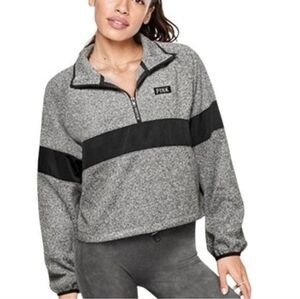 Pink Victorias Secret Gray Black Cropped Pullover Top. Size L